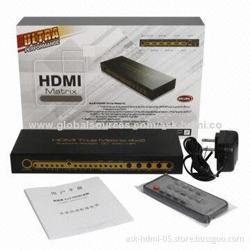 4 by 2 HDMI Matrix Switcher w/2D & 3D, 1080P&4K, HDMI 1.4a